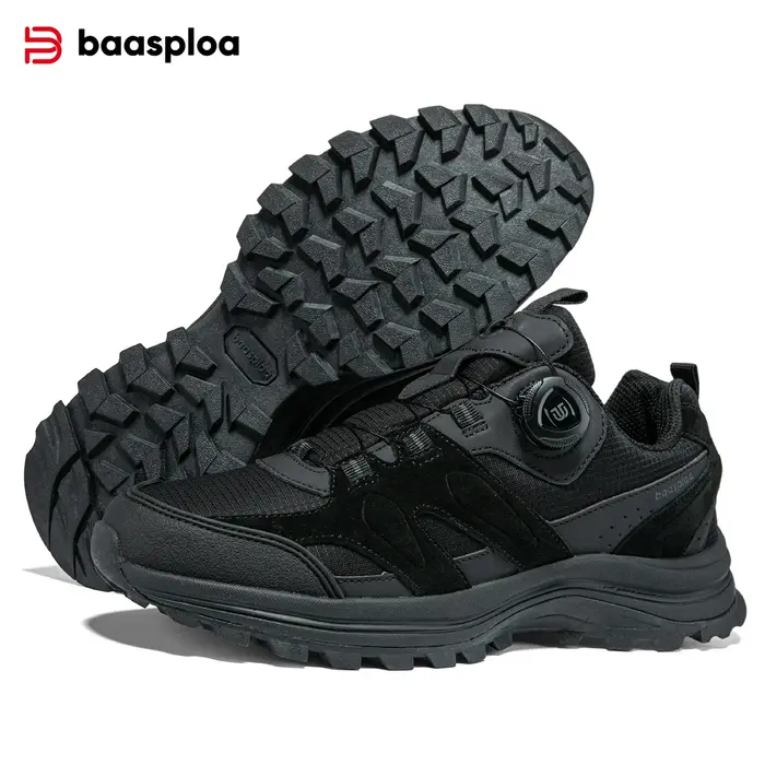 Baasploa – chaussures de randonnée en cuir pour hommes, confortables, résistantes à l'usure, chaussu