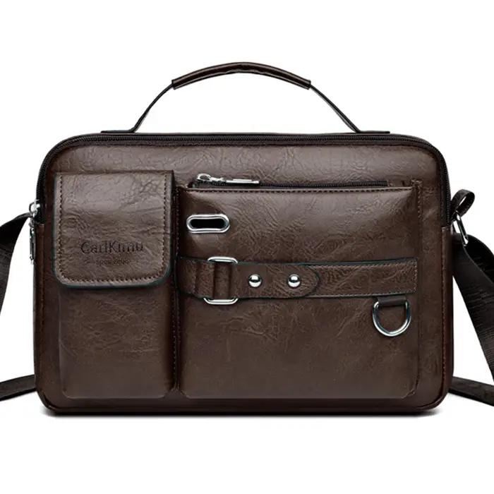 Sac messager rétro pour hommes avec conception étanche, mallette pour ordinateur portable de grande 