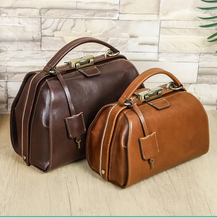 Sacs de médecin en cuir véritable CONTACT'S pour femmes, sacs à bandoulière de luxe de créateur, sac