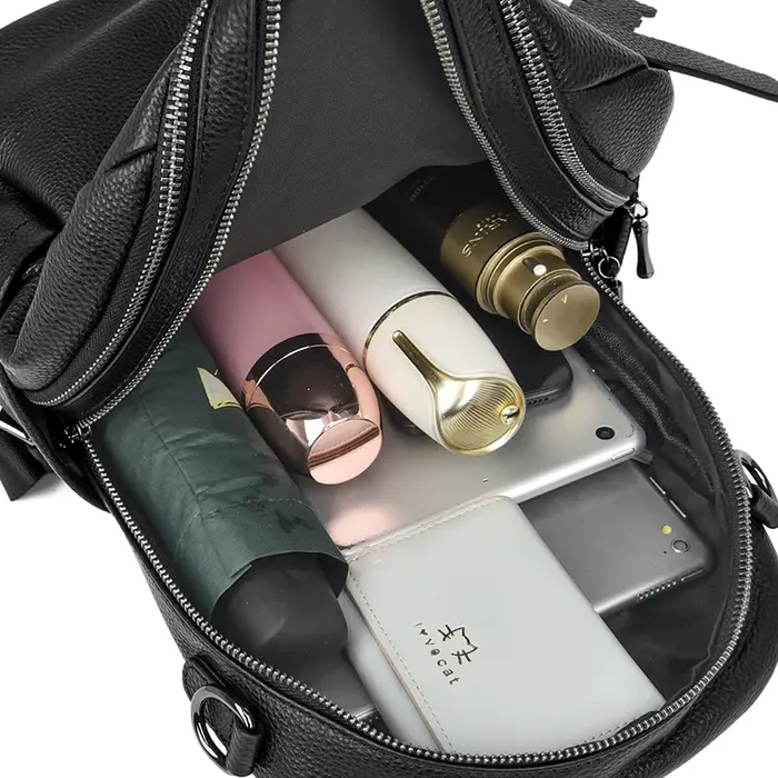 Sac à dos en cuir véritable pour femmes
