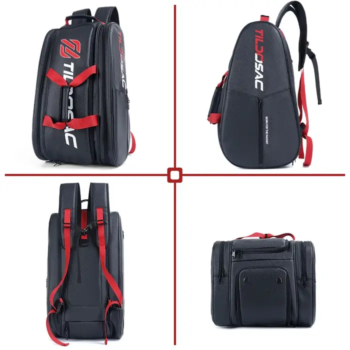 Sac à dos imperméable en PU pour raquettes de pickleball et de padel