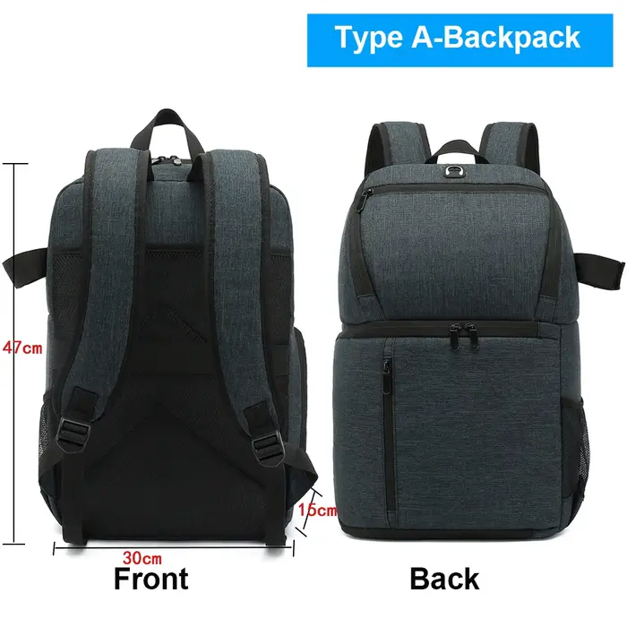 Sac à dos pour appareil photo reflex numérique avec trou pour écouteurs, étanche, pour photographie en extérieur, sac de voyage pour ordinateur portable, trépied et objectif