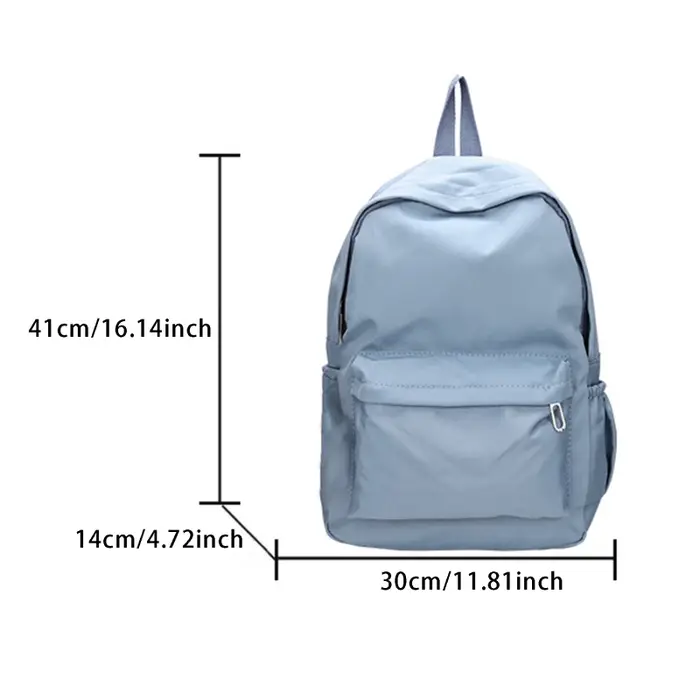 Femmes cartable étanche grande capacité école sac à dos lisse fermeture éclair couleur unie adolescents fille sac à dos décontracté sac étudiant approvisionnement