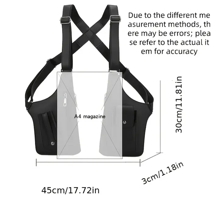 Sac à dos léger multi-poches | Sac de poitrine tendance pour les trajets quotidiens