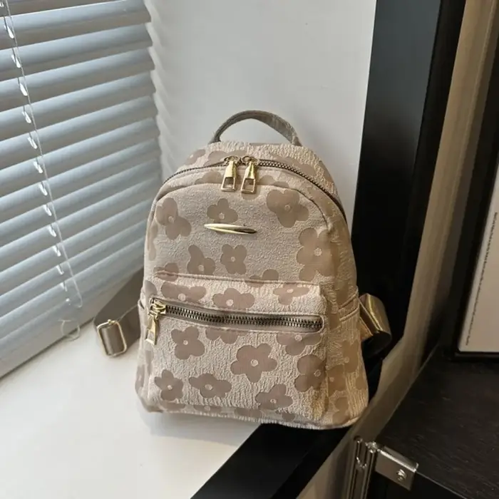 Sac à dos tendance en toile à fleurs