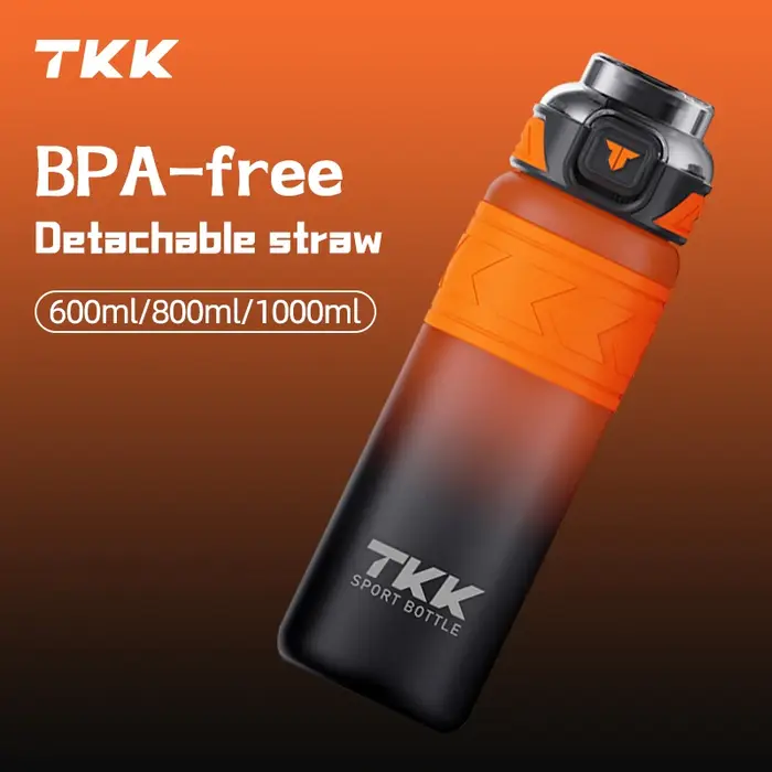 TKK 600/850/1000ml bouteille d'eau de sport Tritan sans BPA Portable anti-fuite en plastique verres en plein air Fitness dégradé bouilloire