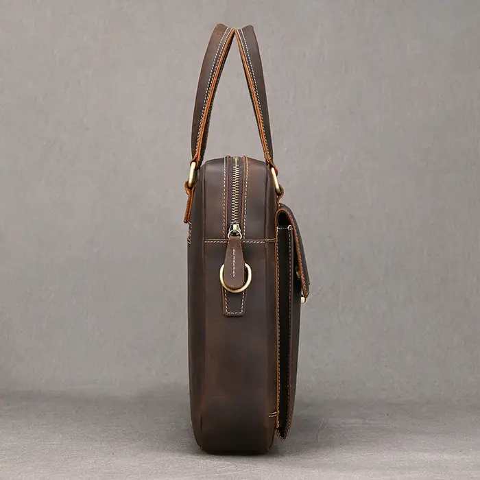 Porte-documents en cuir véritable pour hommes