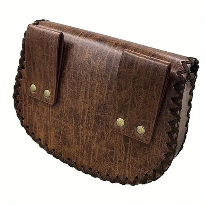 Sac banane vintage en cuir gaufré style Viking