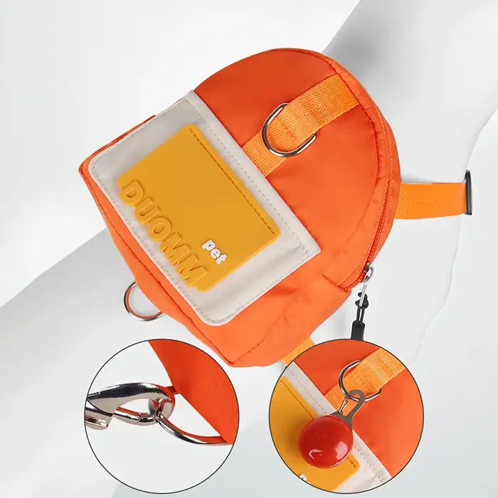 Harnais de sac à dos pour chien avec laisse, ensemble de harnais et laisse pour petits et moyens chiens, sac de collation pour chiot, sac à dos d'extérieur, accessoire pour chien