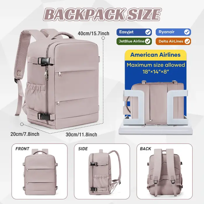 Sac à dos sous vide, sac pour femme, sac à main Ryanair 40x30x20, sac à dos décontracté à la mode, s