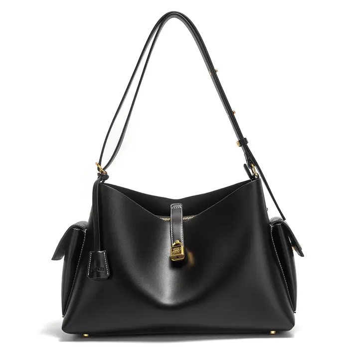 Sac à main CHCH pour femme, nouvelle collection Printemps/Été 2026, sac moto couleur café, grande ca