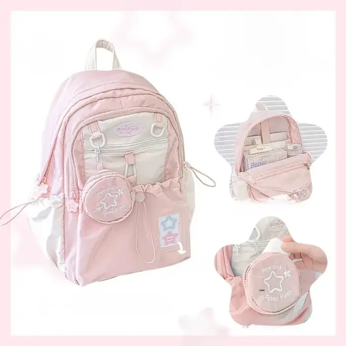 Sac à dos coréen pour fille, sac d'école mignon, grand sac de voyage féminin, sac initié au lycée, m