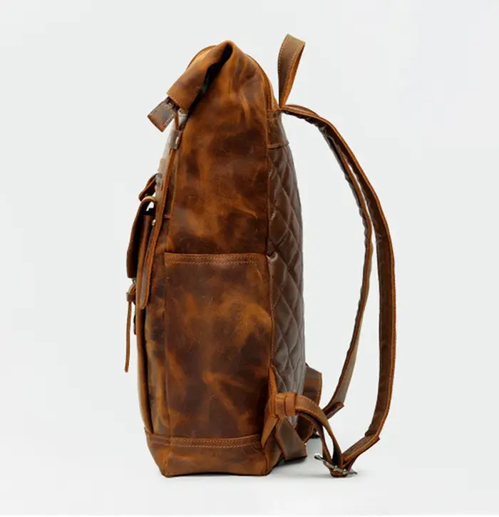Sac à dos rétro en cuir véritable pour hommes, grand sac de randonnée, sac à dos de voyage en cuir d