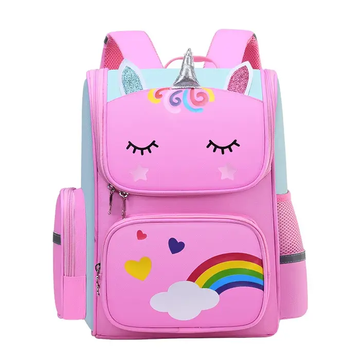Sac à dos enfant pour fille licorne enfants Bookbag yeux arc-en-ciel sac d'école adolescente sac à dos pour voyager Mochilas imperméable