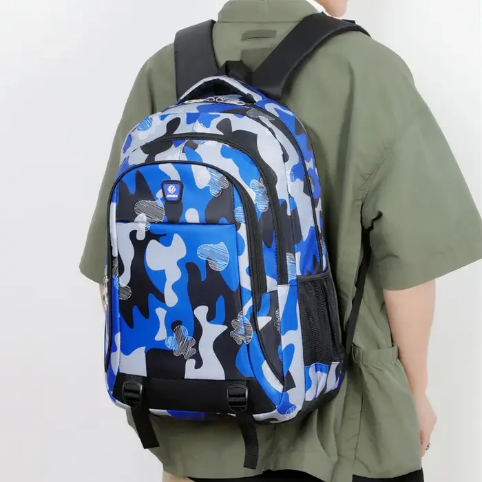 Mode personnalité Camouflage sac à dos décontracté grande capacité collège étudiant sac