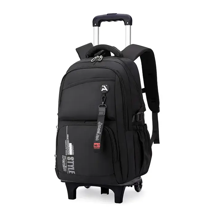 Sac d'école avec roulettes sac à dos roulant pour garçon enfants étudiant sac à dos