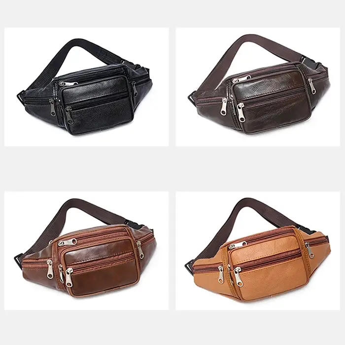 Sac de taille en cuir PU pour hommes