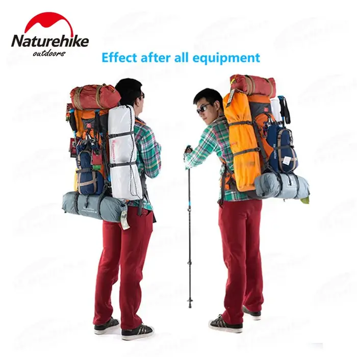 Naturehike 70L + 5L sac à dos de randonnée étanche sac d'alpinisme en plein air sac à dos souple sac à dos de grande capacité avec housse de pluie