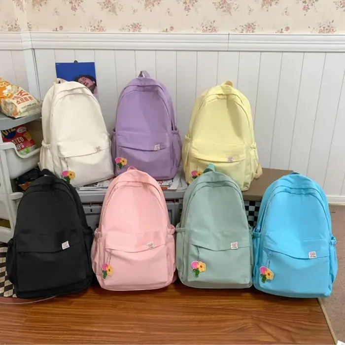 Sac à dos de couleur unie pour adolescentes