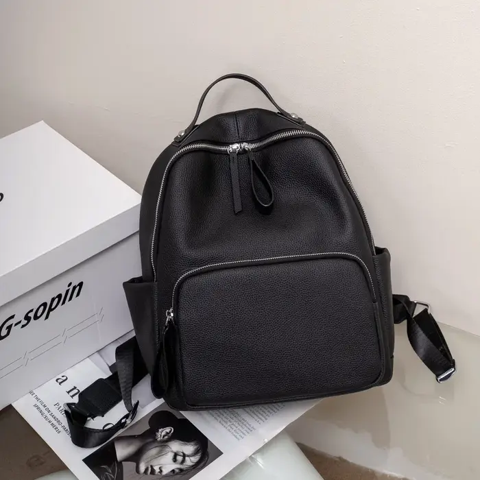 Grand Sac d'École en Cuir de Vache group pour Femme, avec Poche Principale pour Ordinateur Portable,