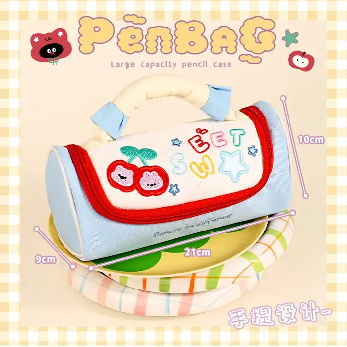 Trousse à crayons en polyester avec poignée, pochette pour règle scolaire, organiseur de cosmétiques, boîte cadeau inspirée d'Instagram, porte-stylos, étui à crayons