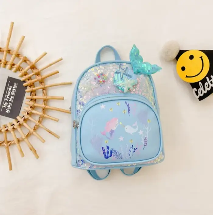 Sac à dos personnalisé à paillettes sirène avec nom brodé, sac à dos personnalisé pour enfants, sac
