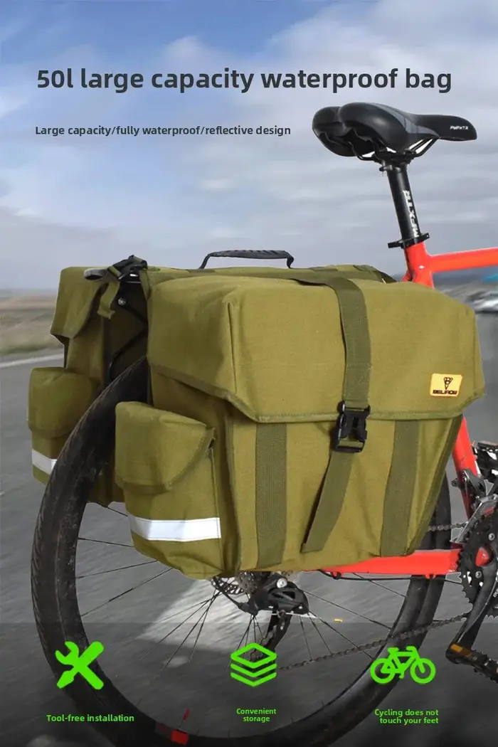 30/43/50L sac à dos de vélo sac arrière double face étagère