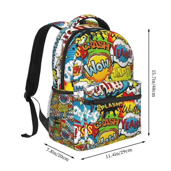 Sac à dos de voyage imprimé pop art unisexe