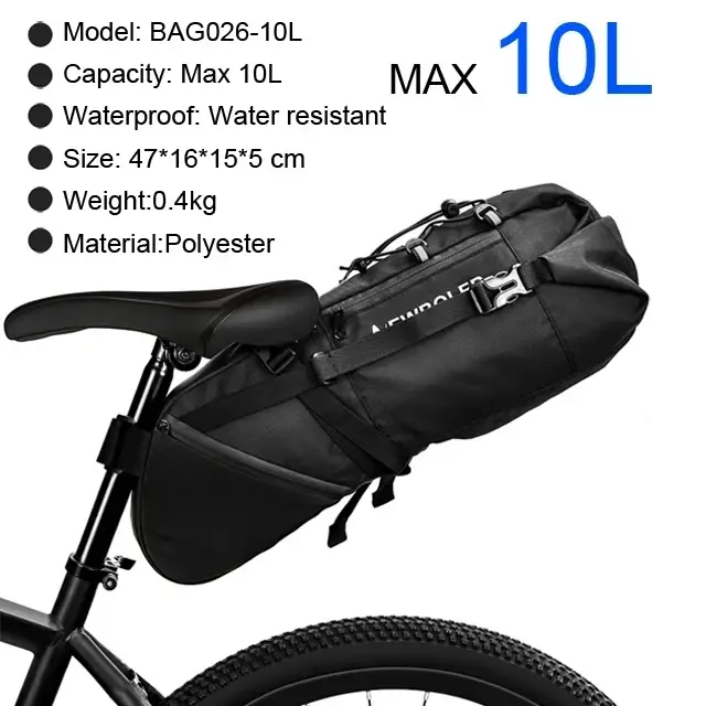 NEWBOLER sac de selle de vélo étanche vtt vélo de route 10L 13L grande capacité sac de cyclisme plia