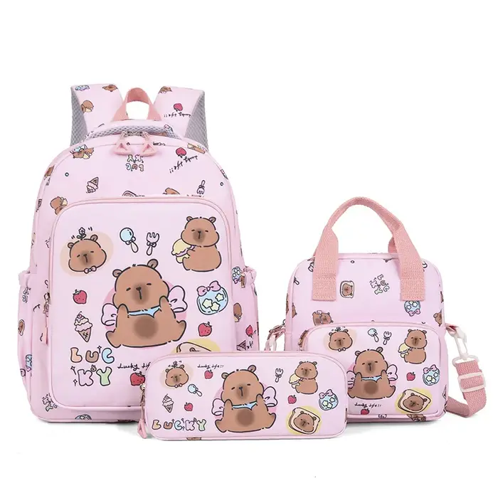 Capybara sacs d'école pour filles cartable primaire dessin animé école sac à dos ensemble sac à dos sac à dos enfants