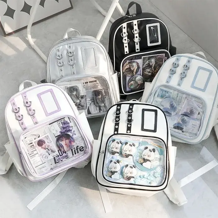 Mini sac à dos Y2K mignon pour femme, sac Ita Kawaii, sac à dos transparent pour fille, sac à dos DIY, sac à dos Lolita, style preppy, sacs d'école