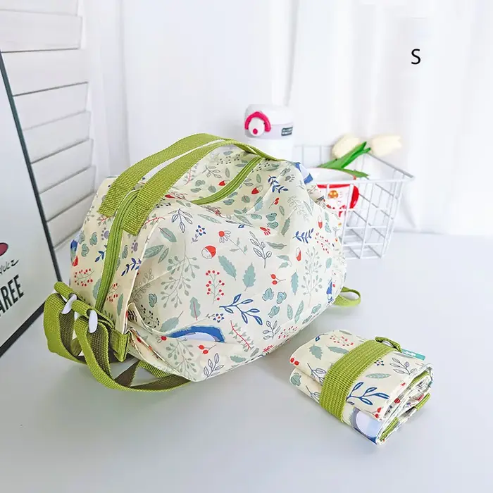Sac de courses pliable imprimé style japonais, sac à main de voyage polyvalent S/M/L pour femmes