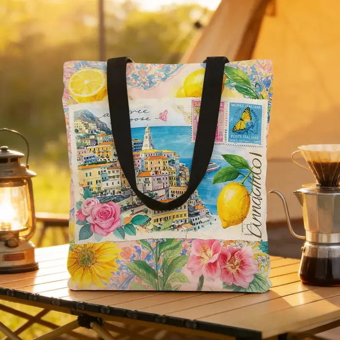 Sac fourre-tout vintage en toile italienne