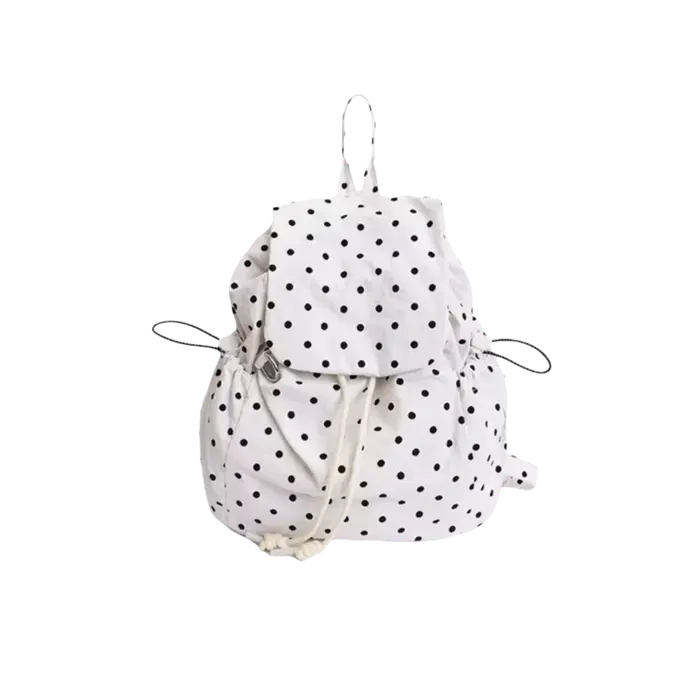 Sac à dos à pois multi-poches pour fille