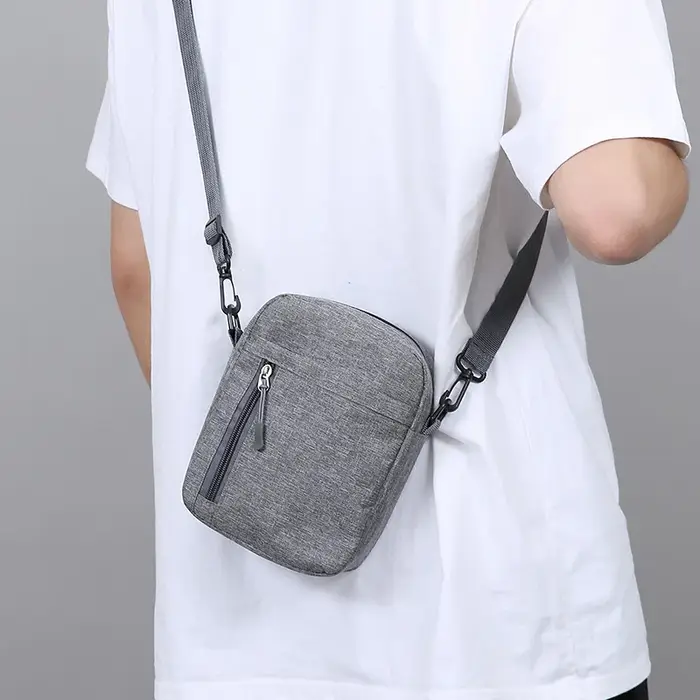 Sac à bandoulière d'affaires pour hommes, mode décontractée, couleur unie, grande capacité, tissu Ox