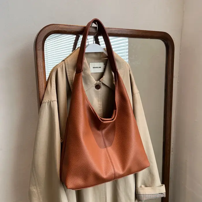 sac a main femme sac bandouillere femme sacs à provisions sacs fourre-tout Ensemble de sacs à main en cuir souple pour femmes, fourre-tout à bandoulière Simple, couleur Pure, grande capacité, 2 en 1