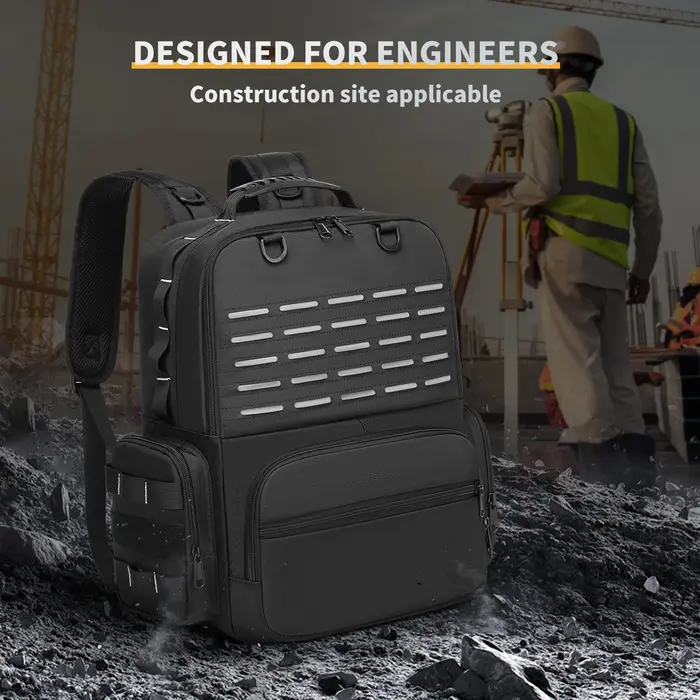 DGEVTool sac à dos robuste pour hommes rangement d'outils avec 3 pochettes à outils organisateur électricien plombier