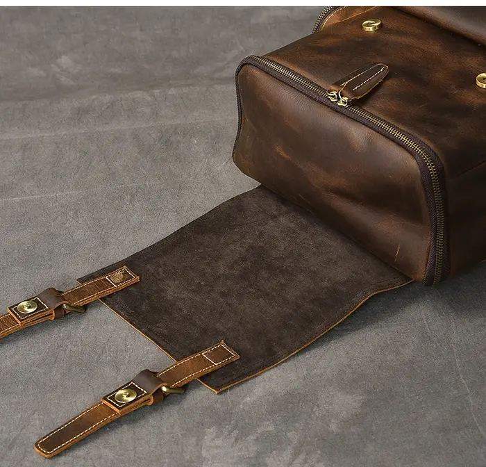 Vintage Crazy Horse en cuir véritable sac à dos hommes en cuir sac à dos escalade sac à dos mâle gra