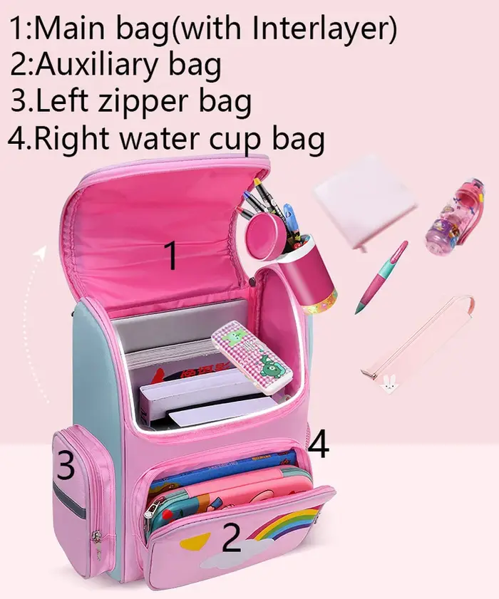 Sac à dos enfant pour fille licorne enfants Bookbag yeux arc-en-ciel sac d'école adolescente sac à dos pour voyager Mochilas imperméable
