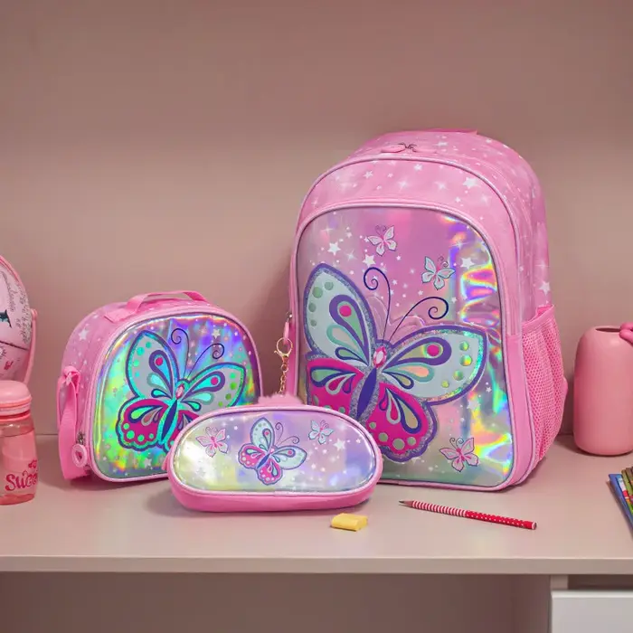 Filles sacs à dos pour l'école dessin animé papillon