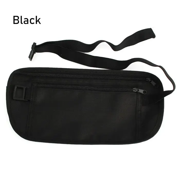 Sac banane discret en tissu, pochette de voyage antivol, ceinture porte-monnaie, portefeuille, sac de poitrine de sécurité pour passeport