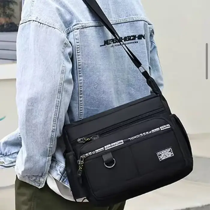 Sac à bandoulière d'affaires pour hommes avec poches multicouches