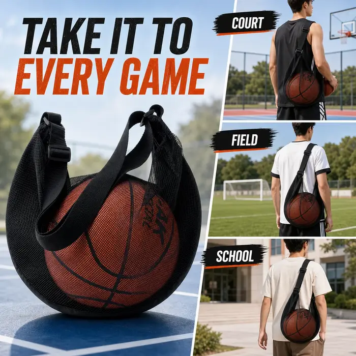 Sac de transport individuel pour ballon avec poche zippée