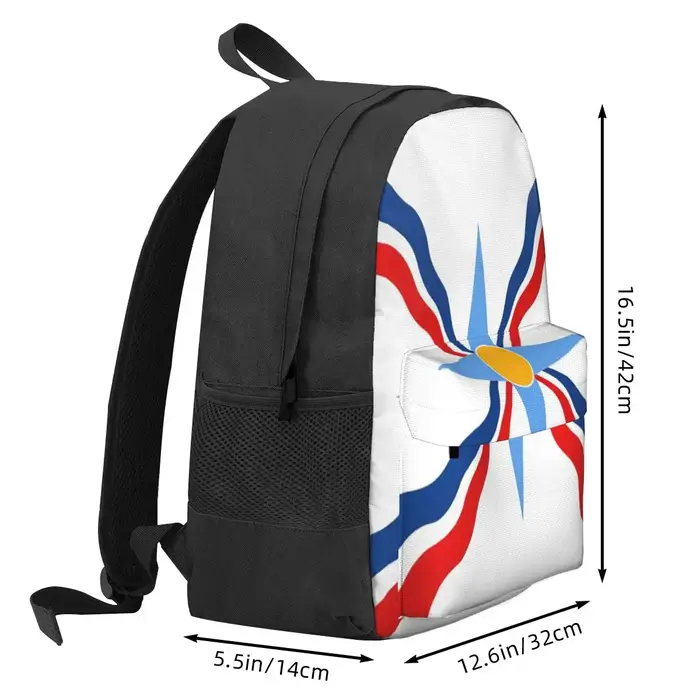 Sac à dos d'école de luxe avec drapeau assyrien Suryoyo pour étudiants
