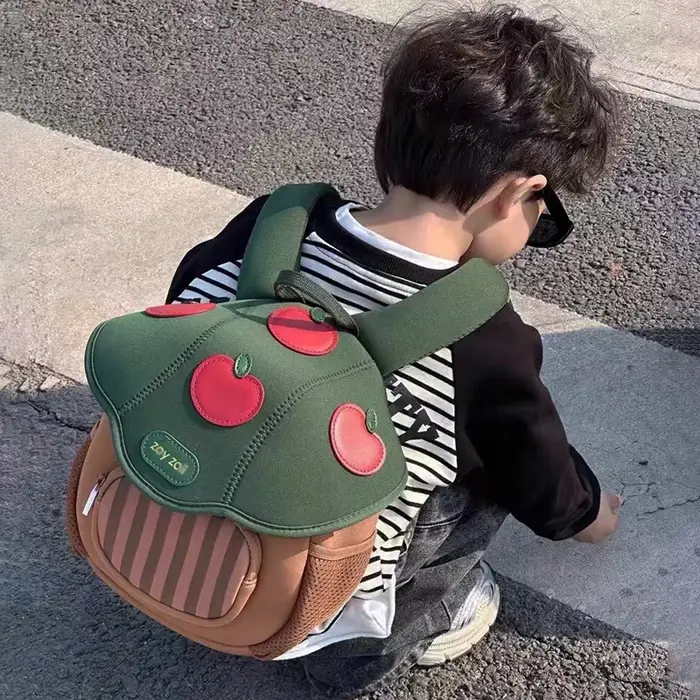 Sac à dos enfant mignon champignon pomme maternelle dessin animé rose Mini sac de voyage cartable cadeau préscolaire