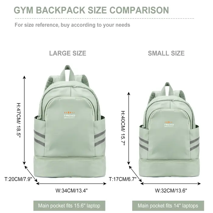 Sac à dos de gymnastique pour femmes avec compartiment à chaussures