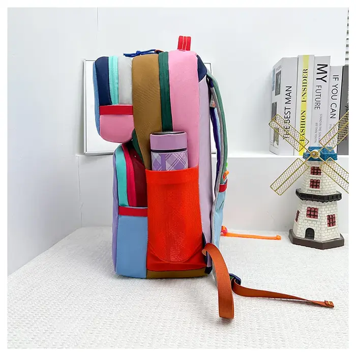 Sac à dos color block avec plusieurs compartiments