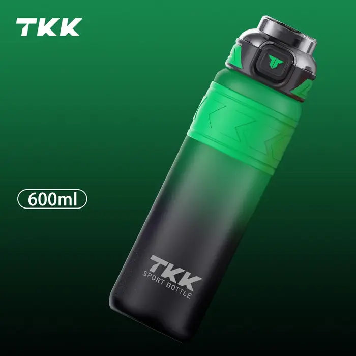 TKK 600/850/1000ml bouteille d'eau de sport Tritan sans BPA Portable anti-fuite en plastique verres en plein air Fitness dégradé bouilloire