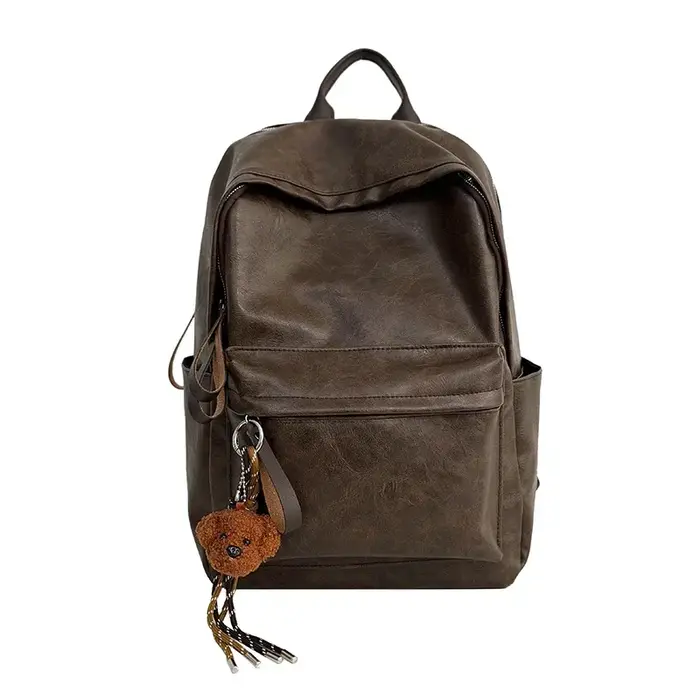 Sacs à dos monochromes en PU ChimGlossy pour unisexe, cartables simples et polyvalents, grande capacité, haute qualité, mode, offre spéciale, 2024