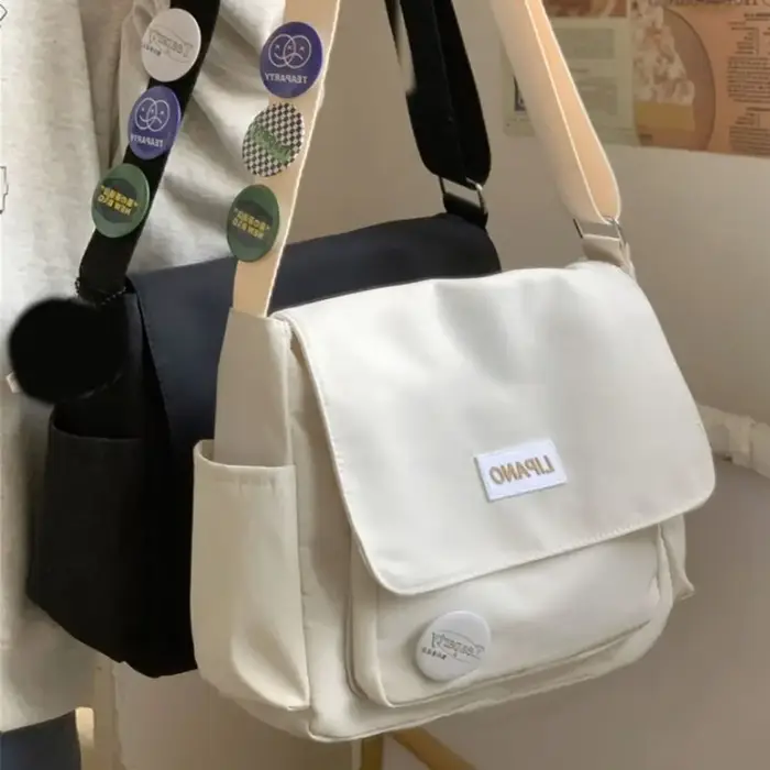 Sac à Main en Nylon Solide de Grande Capacité pour Étudiant